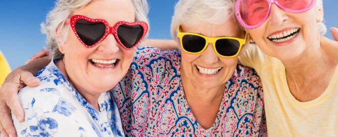 Senior women smiling