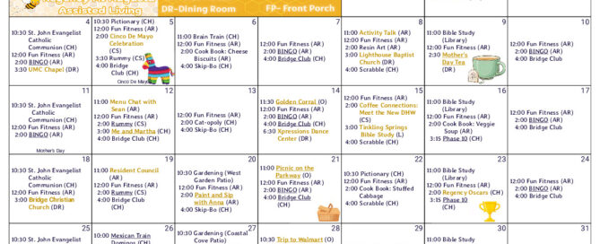 Regency Assisted Living Calendar May 2025
